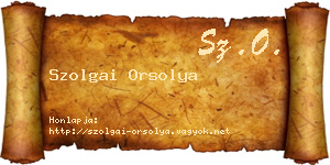 Szolgai Orsolya névjegykártya